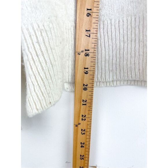 Madewell Size XS Womens Cream Long Sleeve Crop Wool and Yak Hair Sweater - Picture 5 of 6